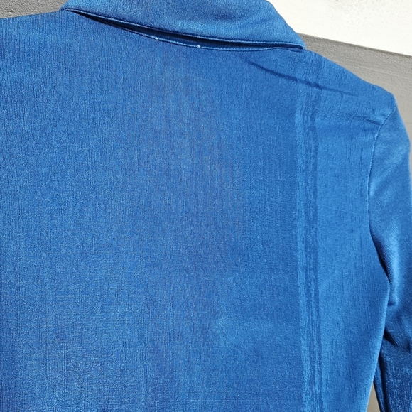 Princess Polly Claudia Long-sleeve Button-down Cropped Blue Shirt size 6 - Picture 5 of 5